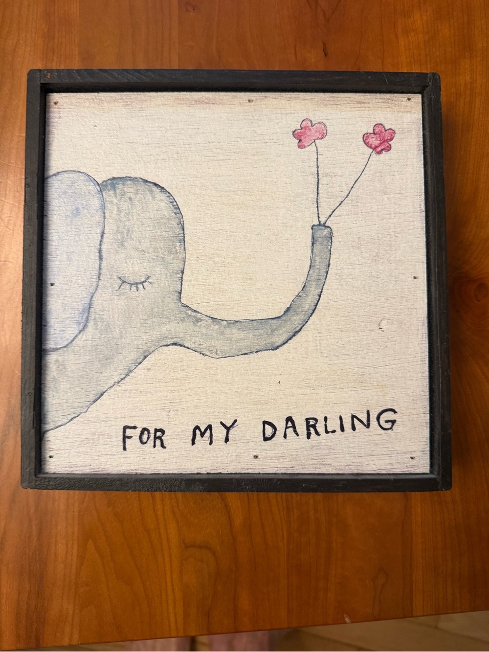 SUGARBOO & CO DESIGNS Wooden Art Print 8x8 Elephant EUC